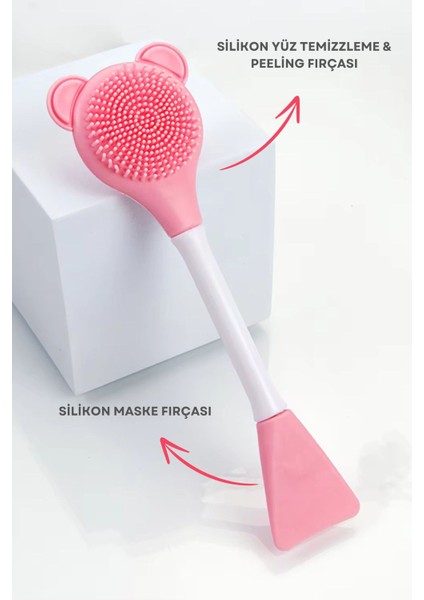 Yüz Temizleme, Peeling ve Maske Fırçası, Silikon 3 Taraflı