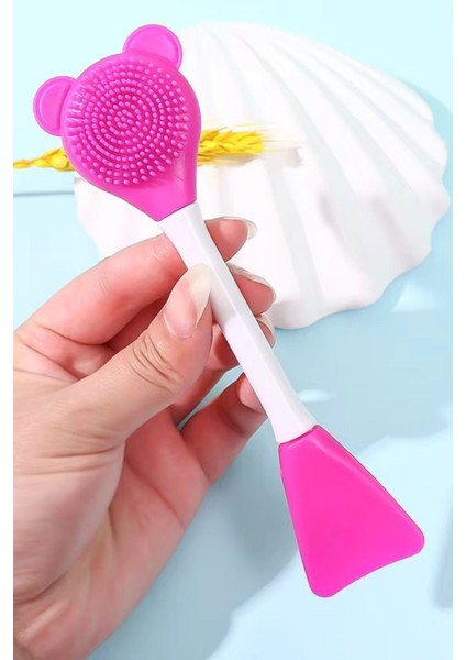 Yüz Temizleme, Peeling ve Maske Fırçası, Silikon 3 Taraflı