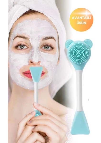 Yüz Temizleme, Peeling ve Maske Fırçası, Silikon 3 Taraflı