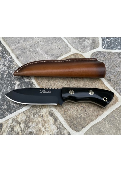 Küçük Av Bıçağı, 1075 Karbon Çelik ve Verzalit Kabza - Kamp Bıçağı - Outdoor Bıçak - Buşkraft Bıçak