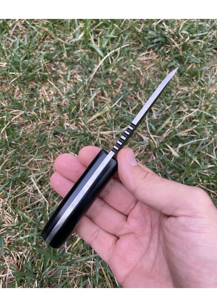 Küçük Av Bıçağı, 1075 Karbon Çelik ve Verzalit Kabza - Kamp Bıçağı - Outdoor Bıçak - Buşkraft Bıçak