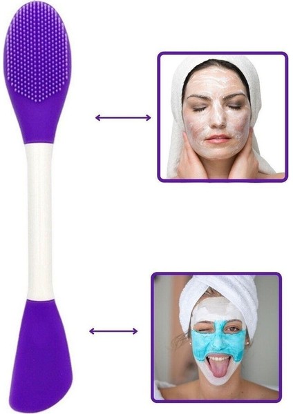 Çift Taraflı Silikon Yüz Maskesi ve Peeling Fırçası, Temiz ve Parlak Cilt İçin modelleri