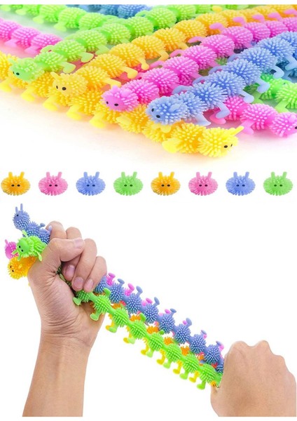 Çok Renkli Yumuşak Esnek Tırtıl Squishy Duyusal Oyuncak 25 cm fiyatları