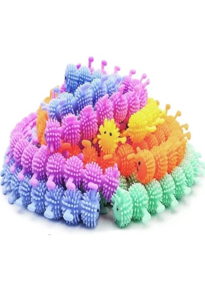 Çok Renkli Yumuşak Esnek Tırtıl Squishy Duyusal Oyuncak 25 cm modelleri