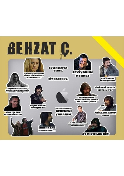 Behzat Ç Laptop Notebook Telefon Kılıfı Sticker Paketi