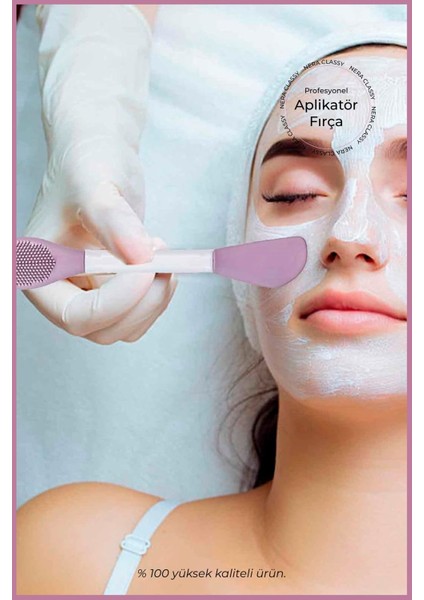Çok Renkli Silikon Yüz Temizleme Fırçası ve Maske Spatulası, 2'li Set
