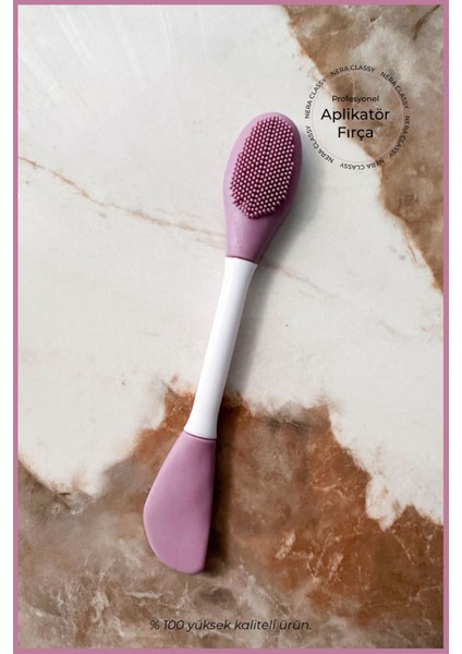 Çok Renkli Silikon Yüz Temizleme Fırçası ve Maske Spatulası, 2'li Set