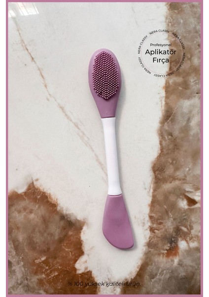 Çok Renkli Silikon Yüz Temizleme Fırçası ve Maske Spatulası, 2'li Set