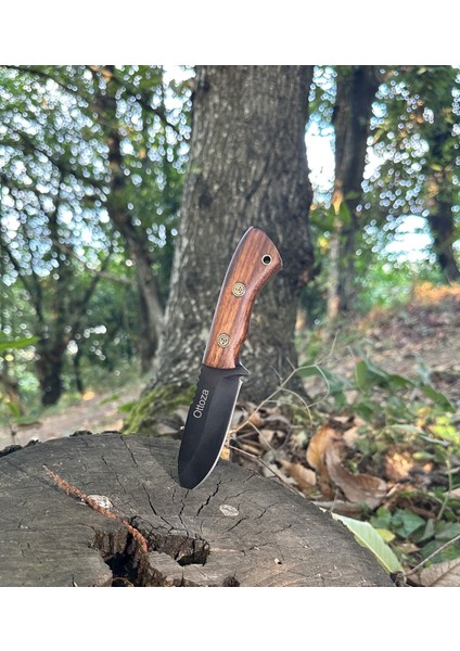 Küçük Av Bıçağı, 1075 Karbon Çelik ve Ceviz Ağacı Kabza - Kamp Bıçağı - Outdoor Bıçak - Buşkraft Bıçak
