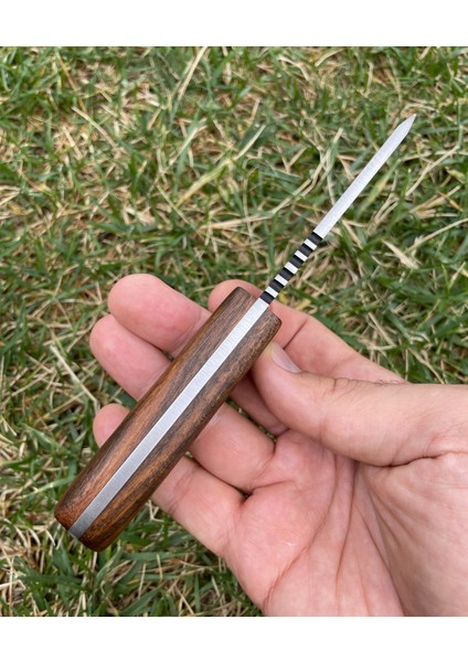 Küçük Av Bıçağı, 1075 Karbon Çelik ve Ceviz Ağacı Kabza - Kamp Bıçağı - Outdoor Bıçak - Buşkraft Bıçak