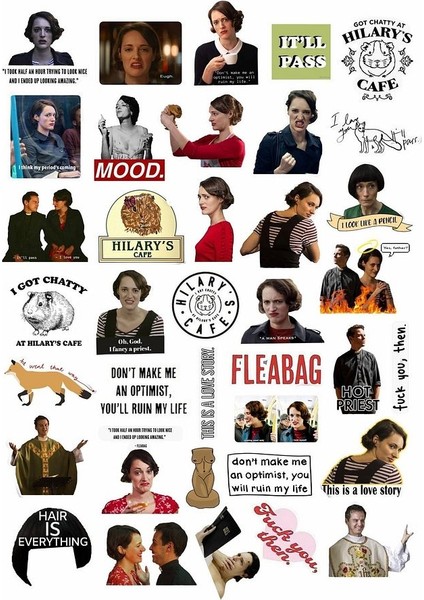 Fleabag Laptop Notebook Telefon Kılıfı Sticker Paketi fiyatları