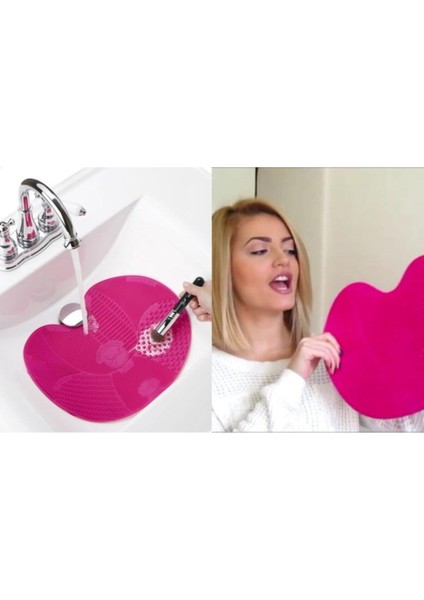 Pratik Silikon Makyaj Fırçası Temizleme Matı Büyük Boy, Kolay Kullanım