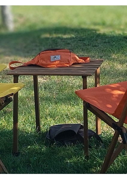 Teknik Kumaş Bel Çantası - Turuncu