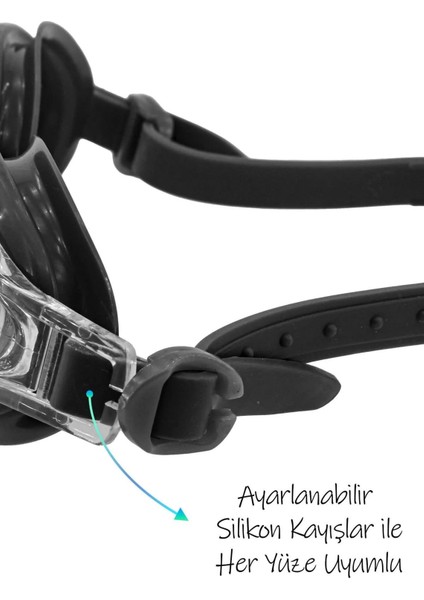 4'lü Yüzücü Seti, Kumaş Bone, Kulak ve Burun Tıkaçlı, Havuz ve Deniz Için Siyah fırsatları