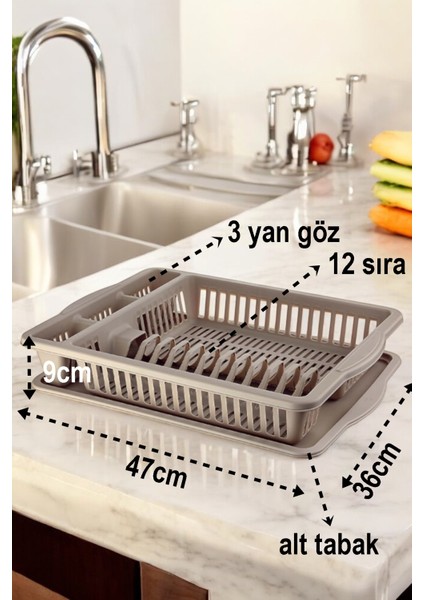 Turk Bulaşık Durulama Sepeti Tabaklık Bulaşık Kurutmalık Kahve Alessi - GMS3852-2230 fiyatları