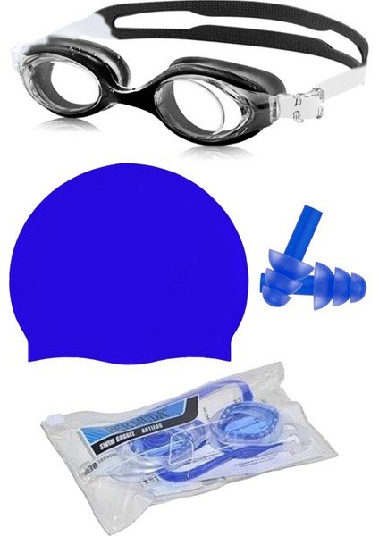 Yüzücü Gözlük Seti, Kulak Tıkacı, Lüks Çanta, Slikon ve Lateks Bone Özellikli