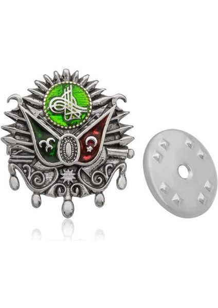 925 Ayar Gümüş Osmanlı Devlet Arması Rozet (BRS98121019) (7272)