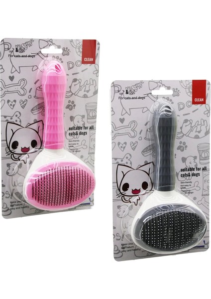 Pratik Pet Tüy Fırçası Kedi - Köpek Tarak - Temizlik Fırçası Bas=tarak Temizle Tuşlu Pet Shop (4887)