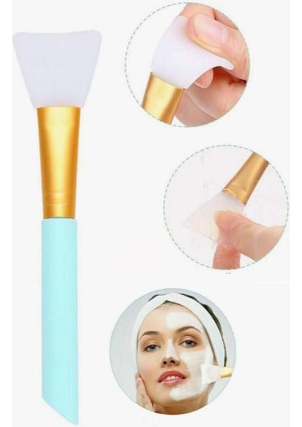 İki Parça Silikon Yüz Bakım Maskesi ve Krem Spatulası, Temiz ve Kolay Kullanım