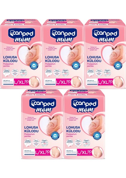 Mom Lohusa Külodu - Külot Bez L - Large - Büyük / XL - Extra Large - 50 Adet (5 paket*10)