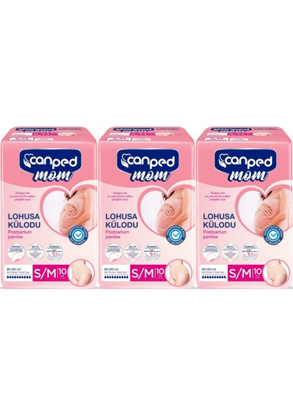 Mom Lohusa Külodu - Külot Bez S - Small - Küçük / M - Medium - Orta 30 Adet (3 paket*10)