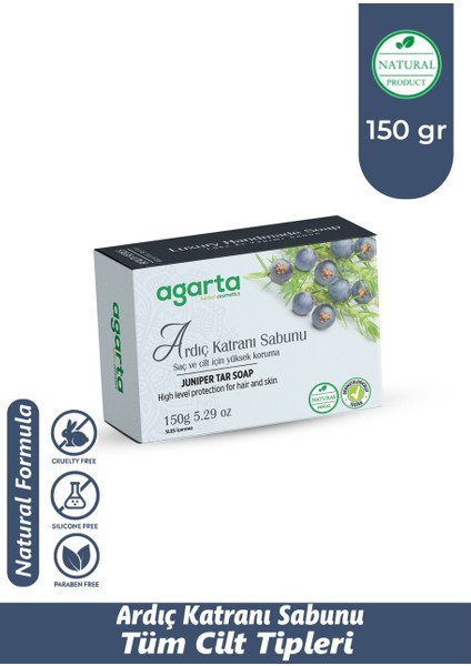 Agarta El Yapımı Doğal Sabun 150GR Ardıç Katranı (2 Li Set) modelleri