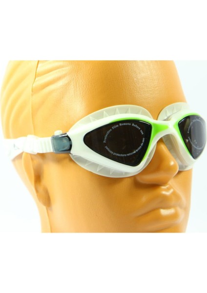 Yetişkin Yüzücü Gözlüğü Beyaz- Yeşil, Konforlu ve Dayanıklı Su Sporları Ekipmanı