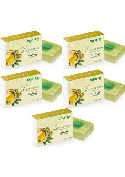 Agarta El Yapımı Doğal Sabun 150GR Zeytinyağlı (5 Li Set)