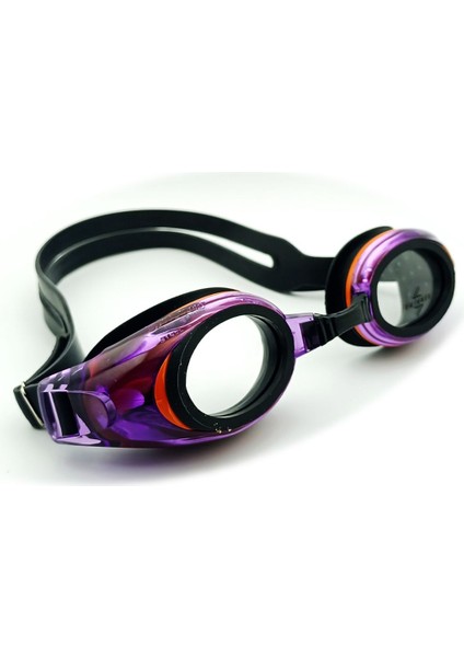 Lila ve Turuncu Yüzücü Gözlüğü, Parlak Lacivert ve Beyaz Pedal ile Keyifli Yüzme