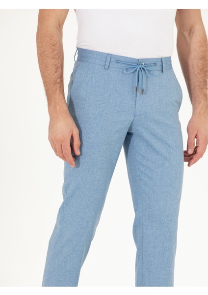 Erkek Mavi Slim Fit Kumaş Pantolon 50265240-VR036