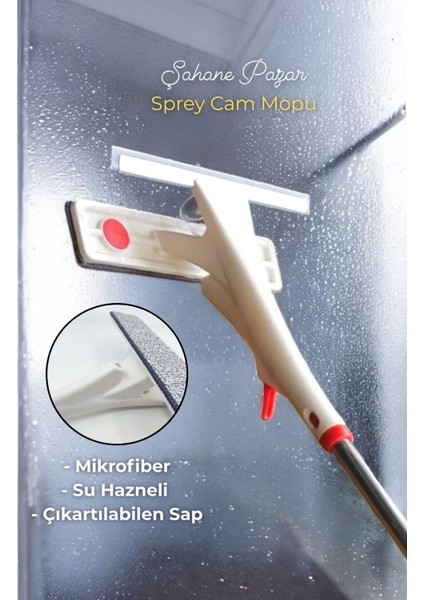 Sprey Su Hazneli Mikrofiber Cam Silme Mobu Çekçekli Saplı Aparat fiyatları
