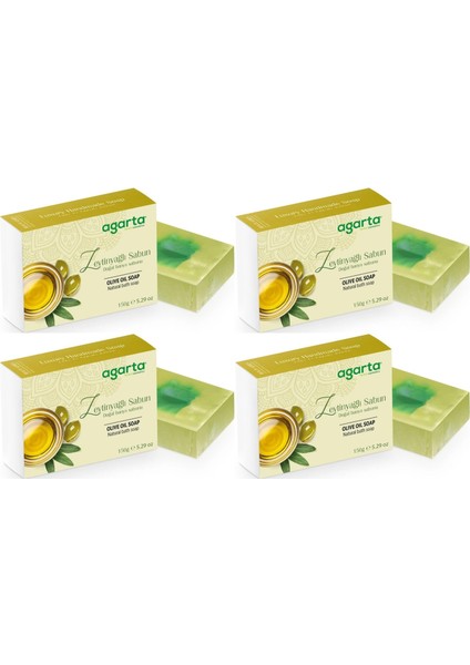 Agarta El Yapımı Doğal Sabun 150GR Zeytinyağlı (4 Lü Set)