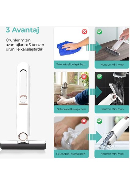 Pratik Taşınabilir Mini Paspas ve Cam Silme Aparatı Temizliğiniz Için Ideal fırsatları