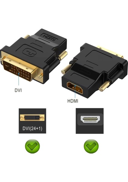 (24+1) HDMI - DVI Çift Yönlü Çevirici DVI HDMI Kablosu Monitör Hdtv Pc Ps4 Xbox Için Dönüştürücü