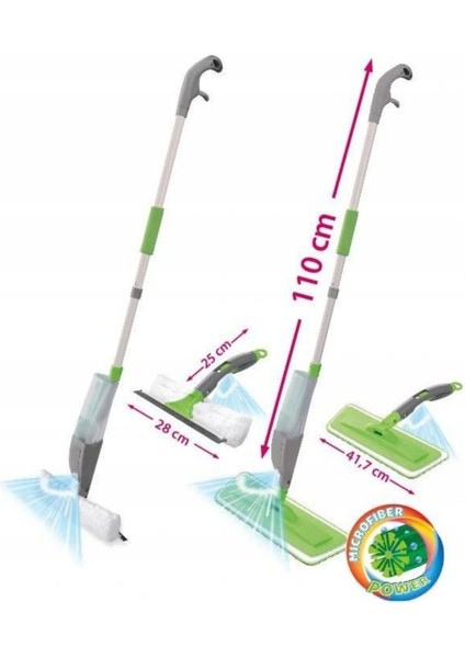 Çok Amaçlı Temizlik Mop Seti, Sprey ve Toplama Özelliğiyle Kolay Kullanım