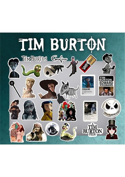 Tim Burton Laptop Notebook Telefon Kılıfı Sticker Paketi