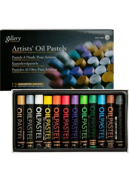 12'li Metalik Yağlı Pastel Boya Seti, Yaratıcı Sanat Malzemeleri