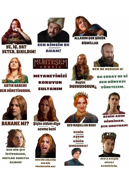 Muhteşem Yüzyıl 17'li Laptop Notebook Tablet Sticker Seti