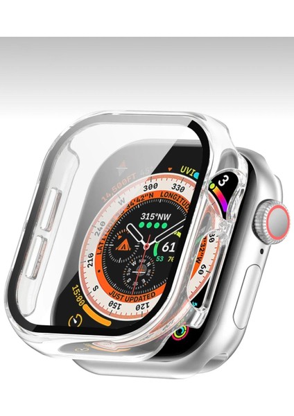 Apple Watch Se 44MM Uyumlu Zarif Elmas Taşlı ŞEFFAF Kasa ve Ekran Koruyucu Kılıf