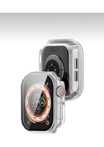 Apple Watch Series 7-8-9 45MM Uyumlu Zarif Elmas Taşlı ŞEFFAF Kasa ve Ekran Koruyucu Kılıf fırsatları