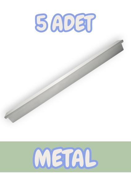 Fulya Alüminyum Metal Lüks Modern Mobilya Çekmece Mutfak Dolabı Kulpu Krom (5 Adet)