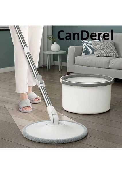 Temiz ve Kirli Su Ayıran Yuvarlak Mop Seti, Paspas Kenarlık ve Hediye Bezli