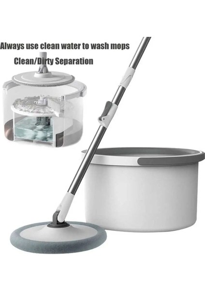 Temiz ve Kirli Su Ayıran Yuvarlak Mop Seti, Paspas Kenarlık ve Hediye Bezli fırsatları