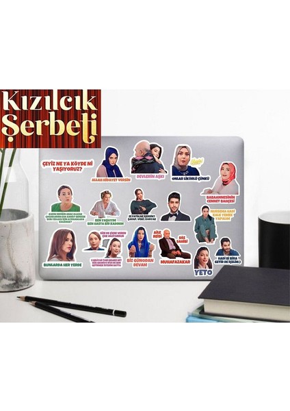 Kızılcık Şerbeti Defter Suluk Laptop Notebook Tablet Telefon Kılıf Sticker Seti