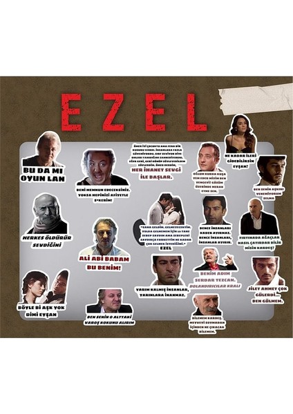 Ezel Laptop Notebook Telefon Kılıfı Sticker Paketi
