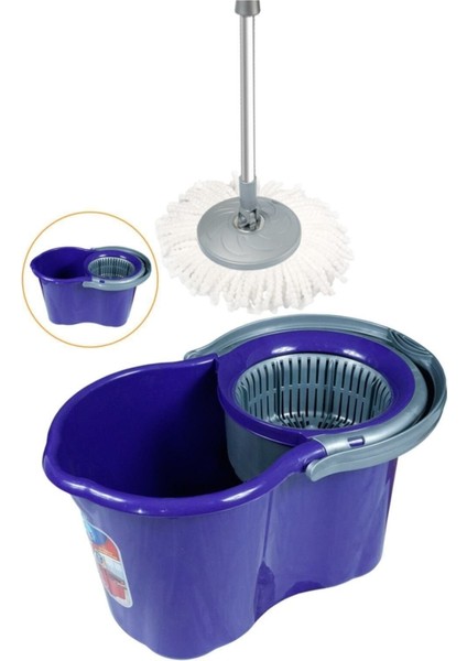 19 Litre Döner Başlıklı Temizlik Seti, Spin Mop İle Pratik Ve Hızlı Temizlik