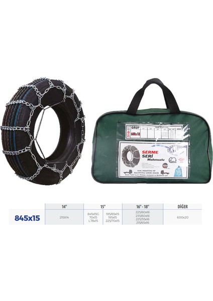 Patinaj Zinciri Minibüs ve Kamyonet Serme 215X65X16 Transporter Zincir Ebatlari Için Resime Bakiniz Almla