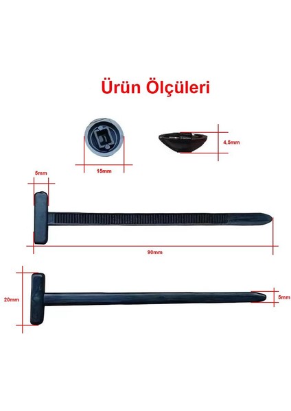 Tamir Klipsi - Tamir Için Plastik Kablo Bağı 5mm x 90MM (10 Adet) modelleri