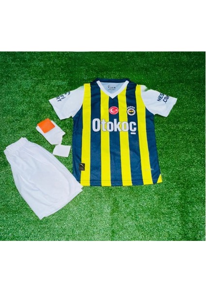 Fênêrbâhçê 2023-24 Sezon Isimsiz Iç Saha Çubuklu Çocuk Forması 4 Lü SET-İM03