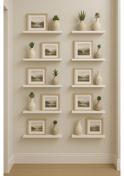 Minimal Beyaz Mdf Duvar Rafı – 30×13 Cm-1 Adet